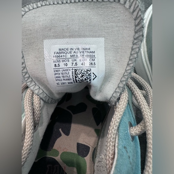 Converse Skid Grip Jungle Cloth Unisex Low Top‎ Green Canvas Shoes Mens 8.5 W 10 - Picture 7 of 8